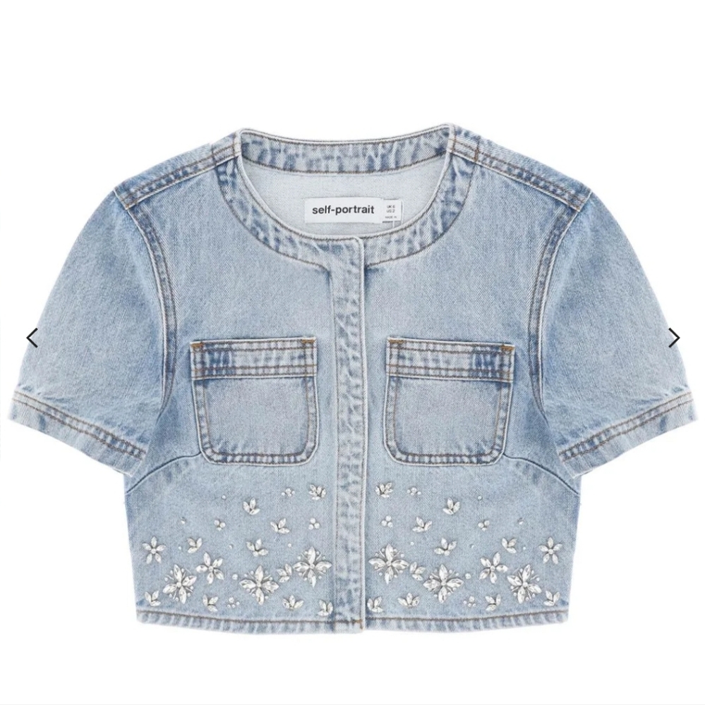 Self Portrait Embellished Denim Top - Picture 7 of 7